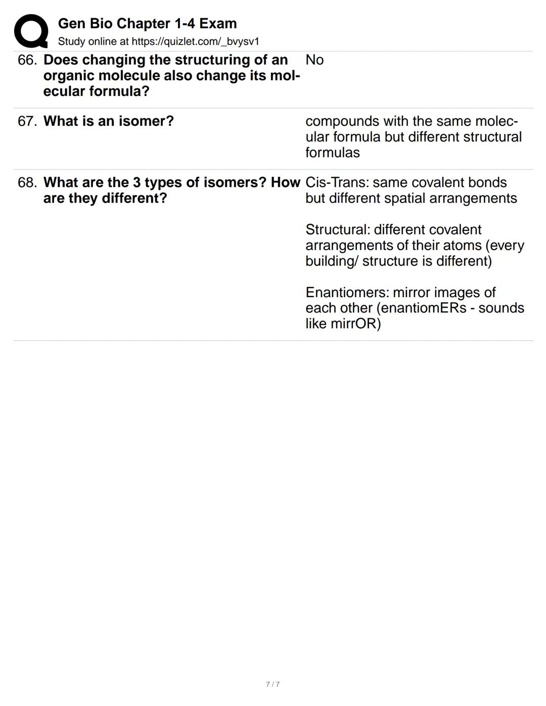 # Gen Bio Chapter 1-4 Exam
Study online at https://quizlet.com/_bvysv1

1. What is biology? The scientific study of life.

2. What are emerg