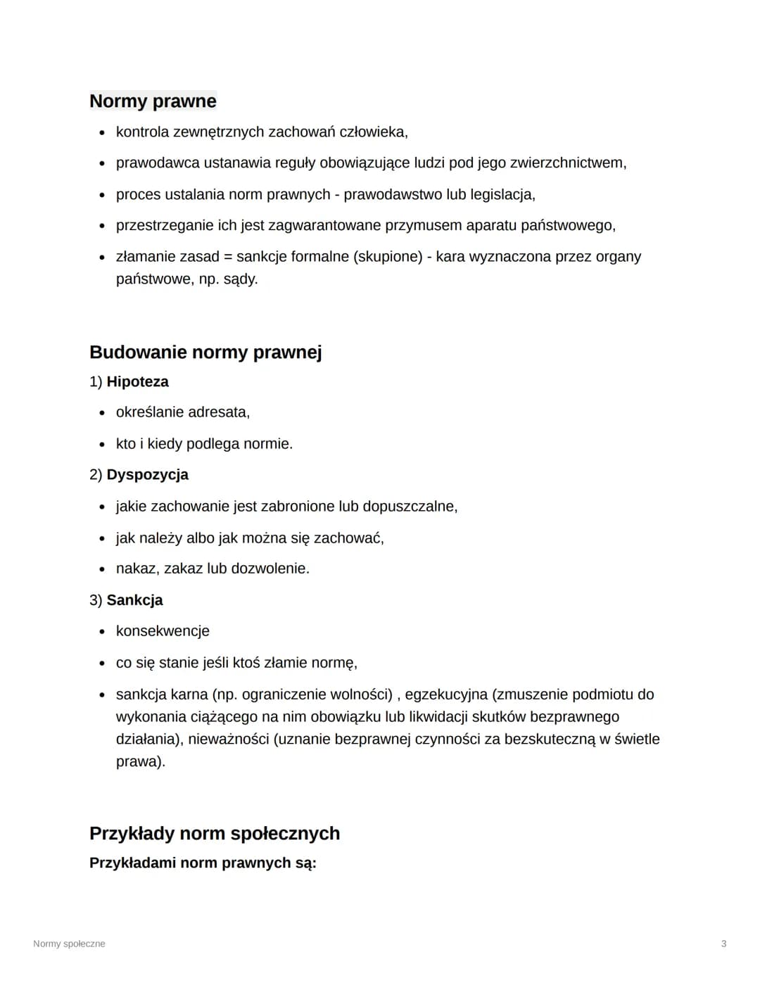 # Normy społeczne

Klasa

Klasa 3

Reviewed

Normy moralne

*   mogą wywodzić się z systemów etycznych,
*   bardzo ogólne i niesformalizowan