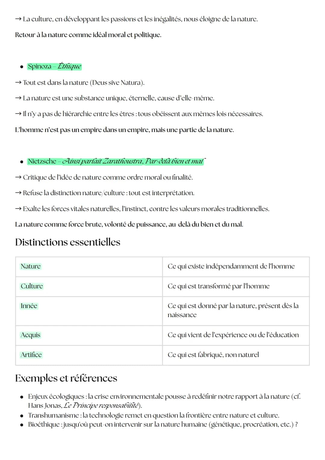 # Nature

* natura (latin) (dérivé de *nasci* = naître) → ce qui est inné, spontané, et l'ensemble de ce qui existe sans intervention humain