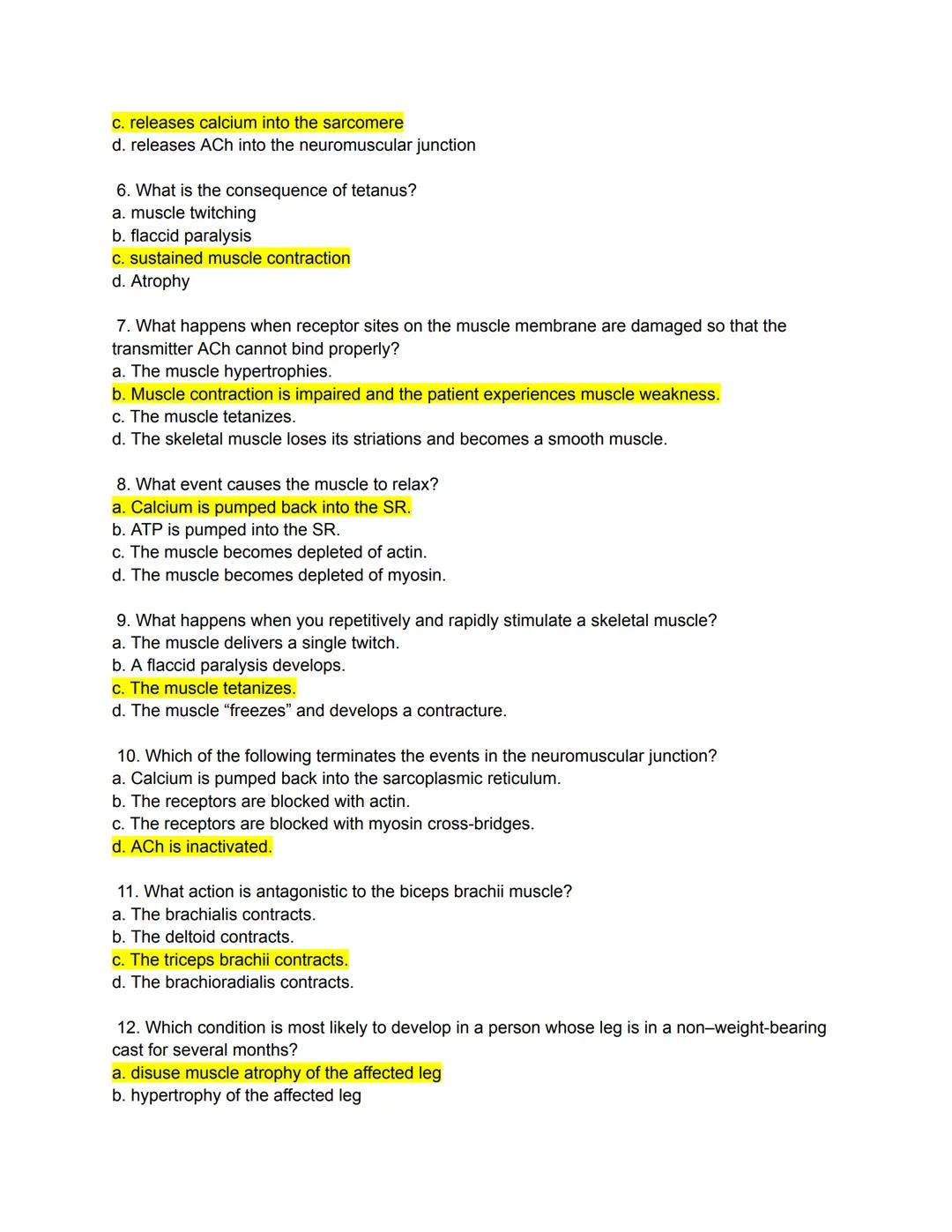 # Types of Muscles
Directions: Match the following terms to the most appropriate definition by writing the correct
letter in the space provi