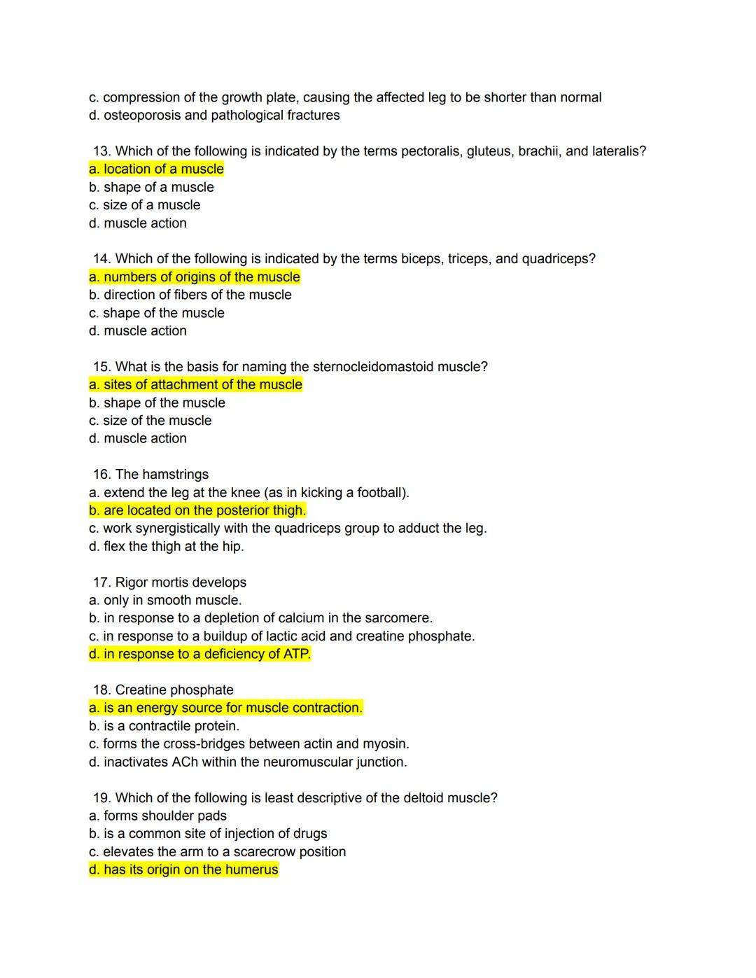 # Types of Muscles
Directions: Match the following terms to the most appropriate definition by writing the correct
letter in the space provi