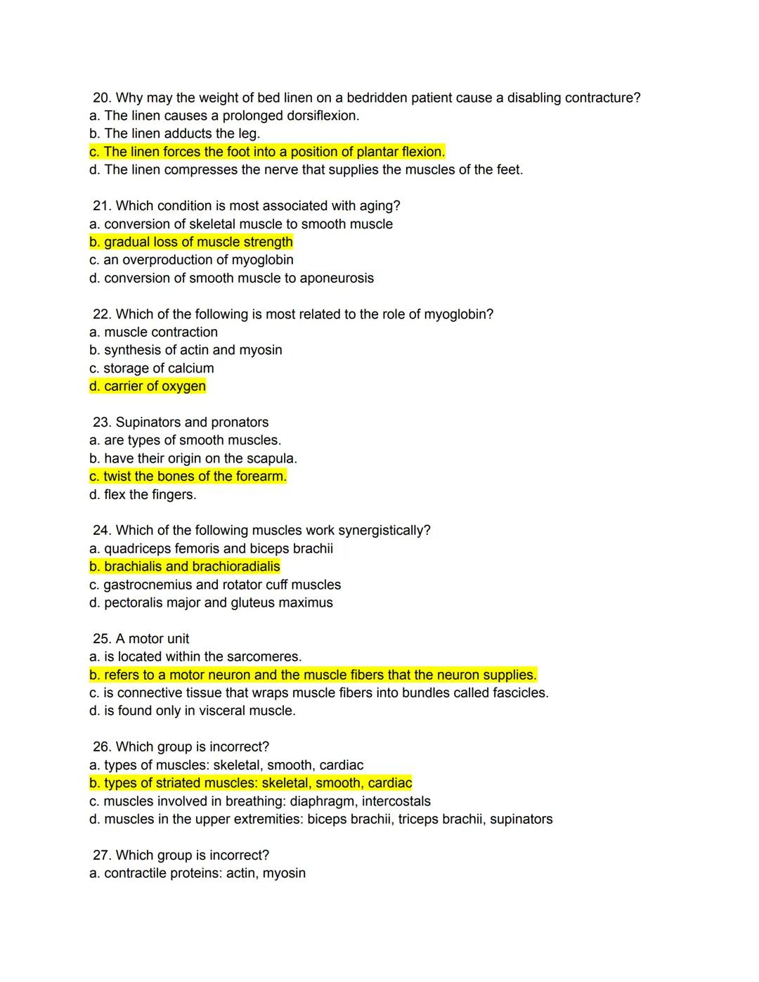 # Types of Muscles
Directions: Match the following terms to the most appropriate definition by writing the correct
letter in the space provi