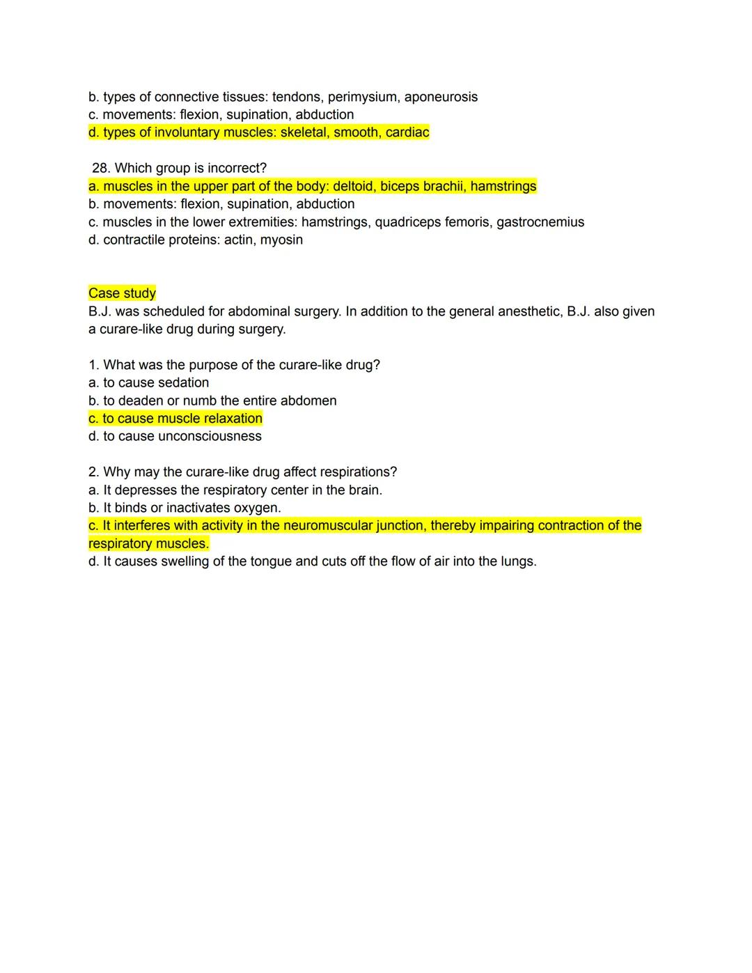 # Types of Muscles
Directions: Match the following terms to the most appropriate definition by writing the correct
letter in the space provi