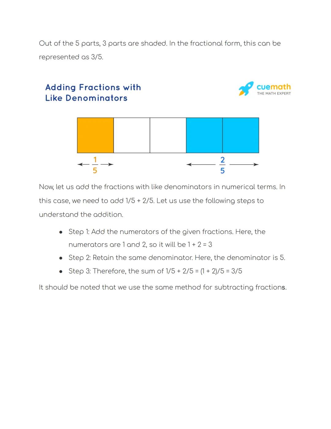 # Addition and Subtraction of Fractions

While adding and subtracting fractions, we need to check whether the fractions
have the same denomi