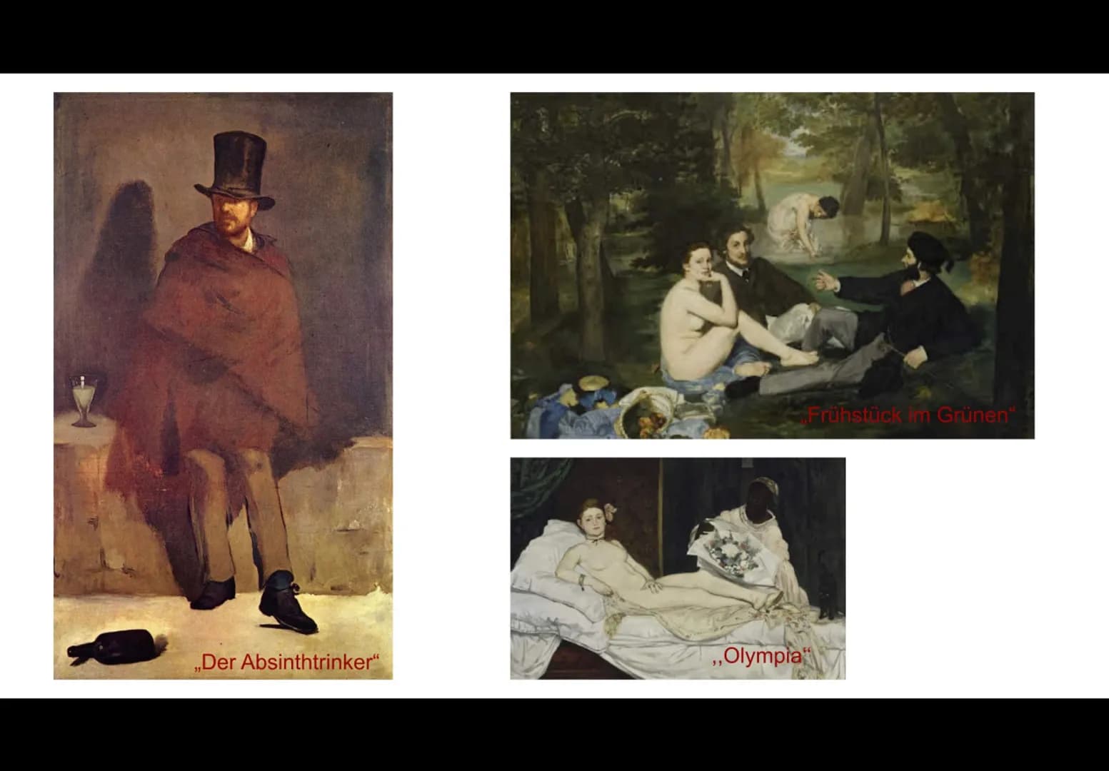 Édouard Manet

Impressionismus

Lilly Gerlach 24.01.2023 # Inhaltsverzeichnis

1. Allgemeine Informationen über
Edouard Manet

1. Lebenslauf