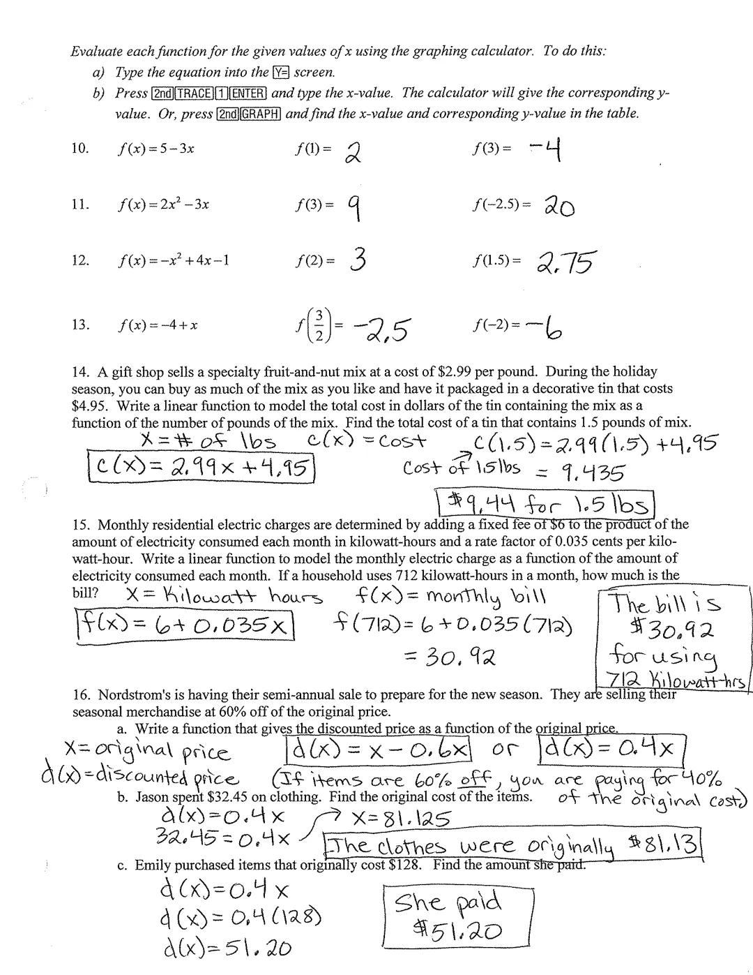 # INTRODUCTION TO FUNCTIONS
Key

Ordered pair - the x- and y- coordinates that give the location of a point in a
coordinate plane, indicated