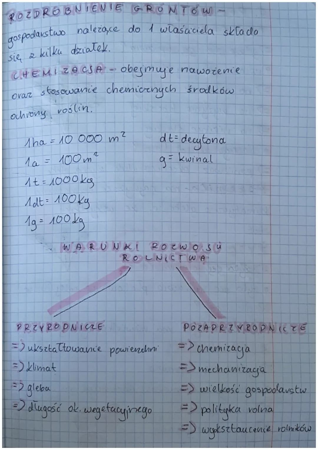 # GEOGRAFIA

ROLIC T WO I PRZEMYSŁ

POLSK!

1. Warunki rozwoju rolnictwa.

CO WDEYWA NA ROτωός

ROLNICT WA?

=> klimat => gleby

=> ukształt