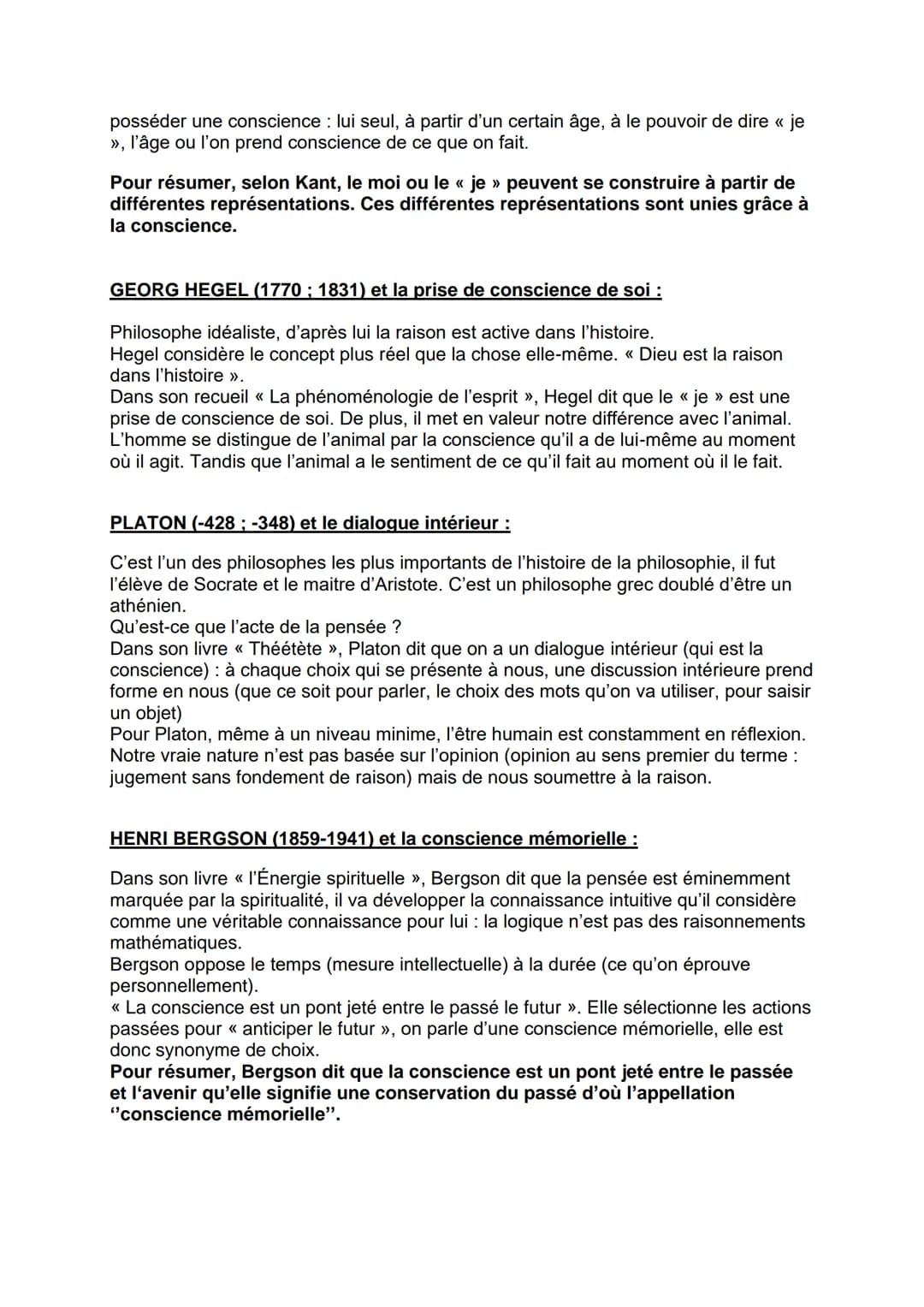 # LA CONSCIENCE

La notion de conscience renvoie à deux grandes significations. D'une part, la
conscience peut être comprise comme conscienc