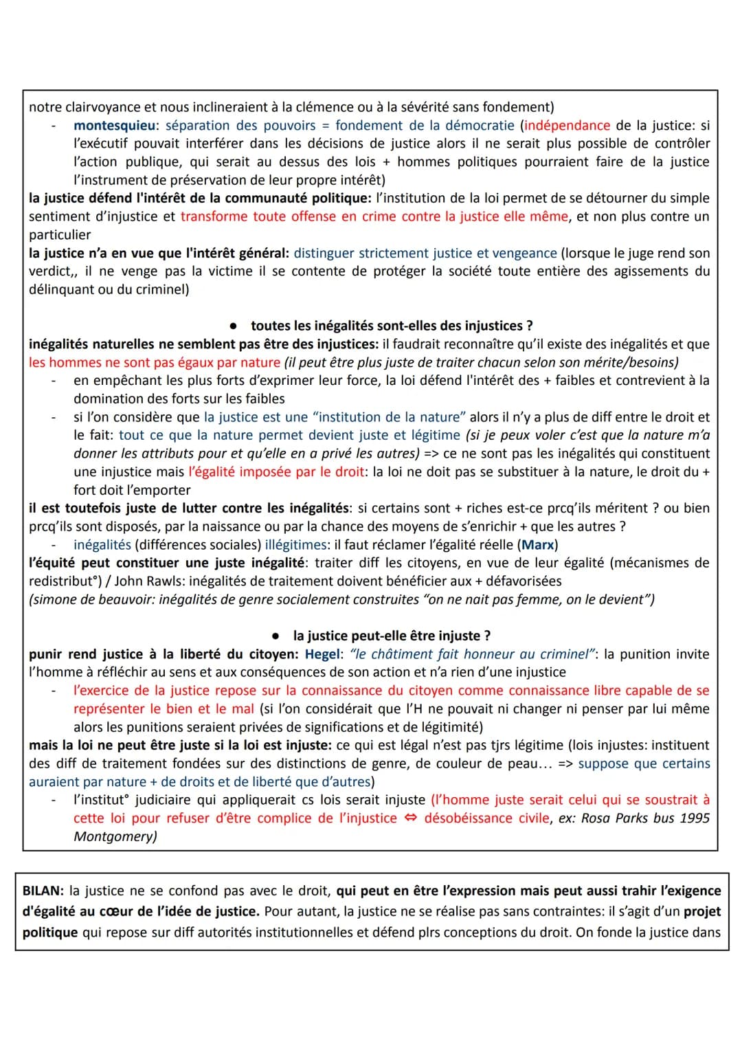 # THÈME 6: LA JUSTICE

que l'injustice nous indigne montre que la justice est d'abord une exigence, et même une exigence d'égalité. Le
senti
