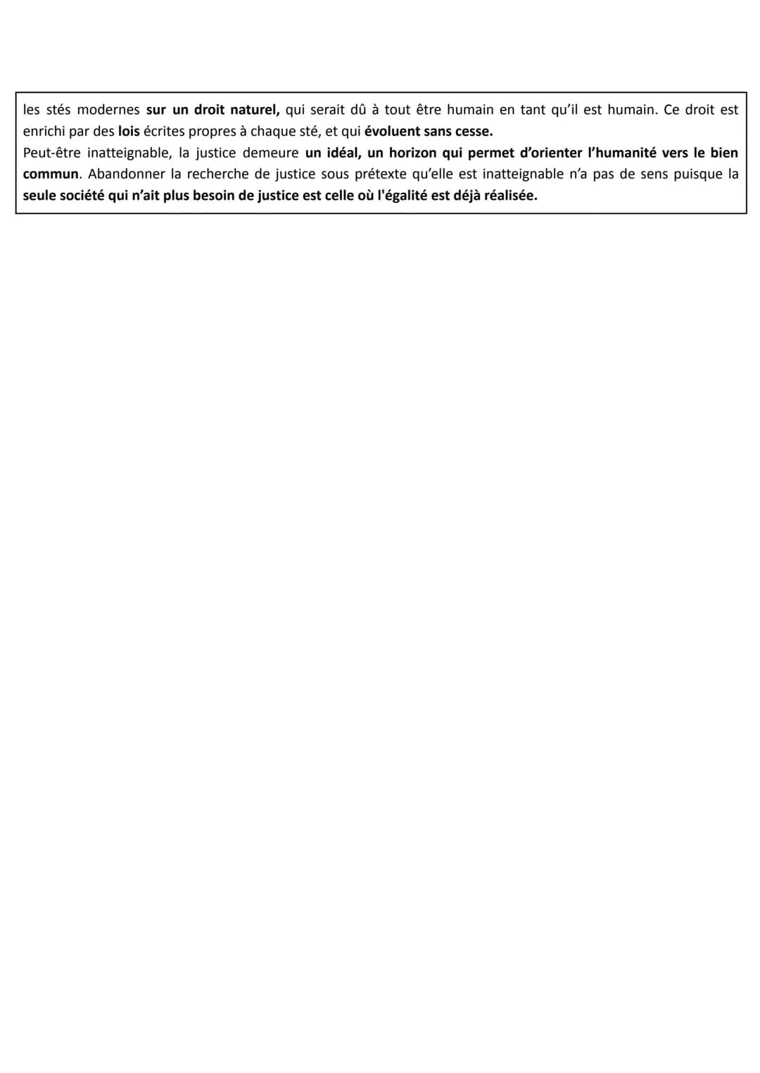 # THÈME 6: LA JUSTICE

que l'injustice nous indigne montre que la justice est d'abord une exigence, et même une exigence d'égalité. Le
senti