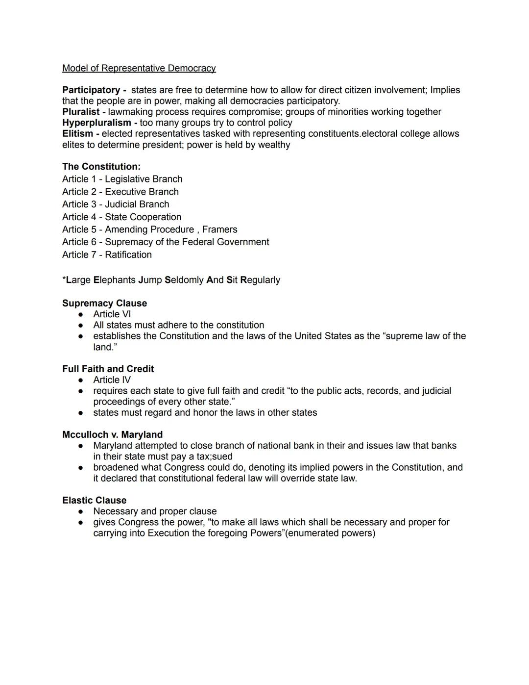 Model of Representative Democracy

Participatory states are free to determine how to allow for direct citizen involvement; Implies
that the 
