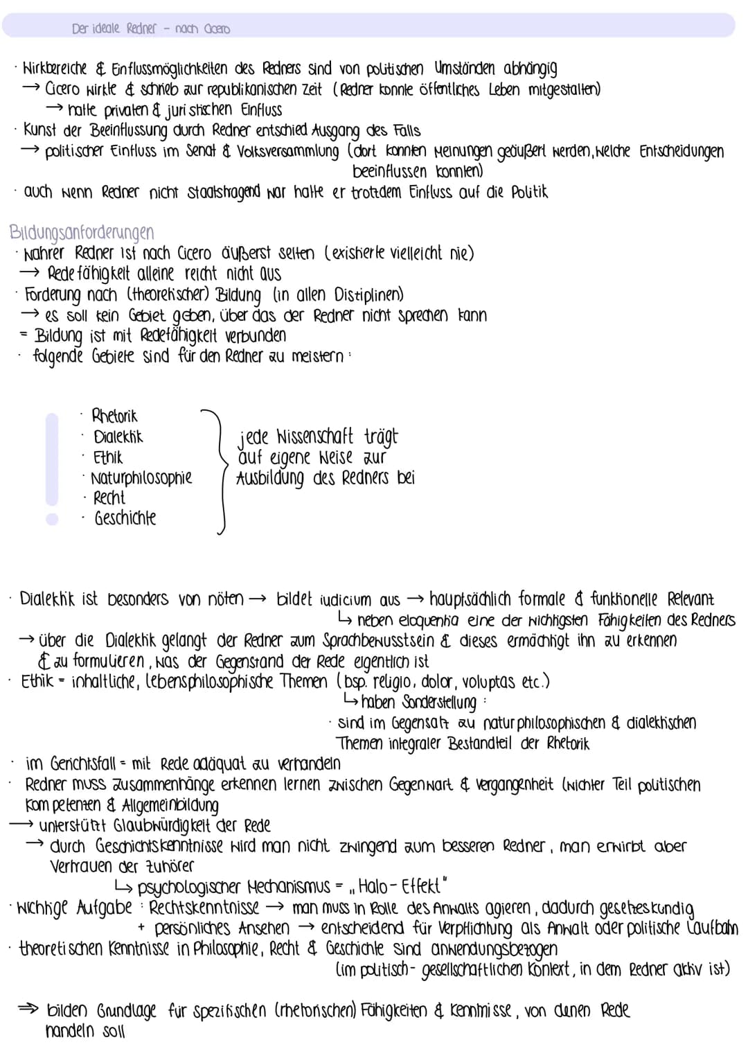 # Q1

Rhetorik

Bild des Redners

*   vir doctus (universale Bildung)
*   vir bonus, vir honestus (moralisch ehrenhaft)

System der Rhetorik