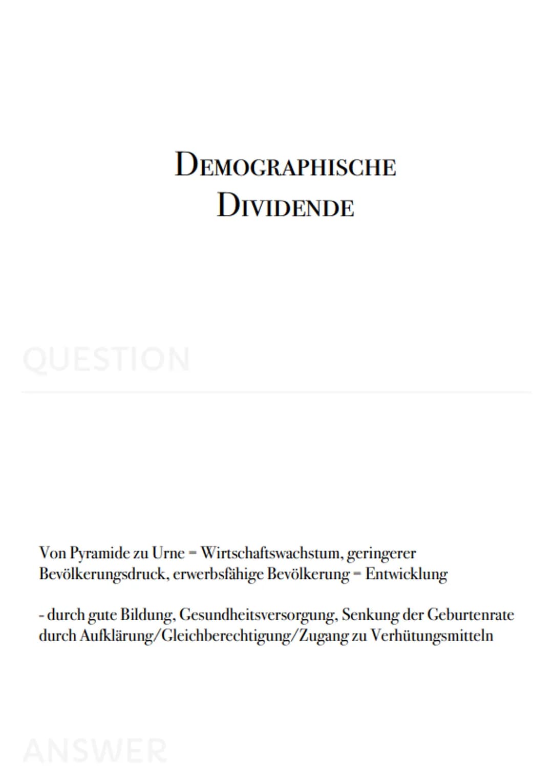 Geo-
Karteikarten PUSH FAKTOREN

QUESTION

Krieg, politische Instabilität, Naturkatastrophen, Armut, Infrastruktur,
Bildungseinrichtungen, m