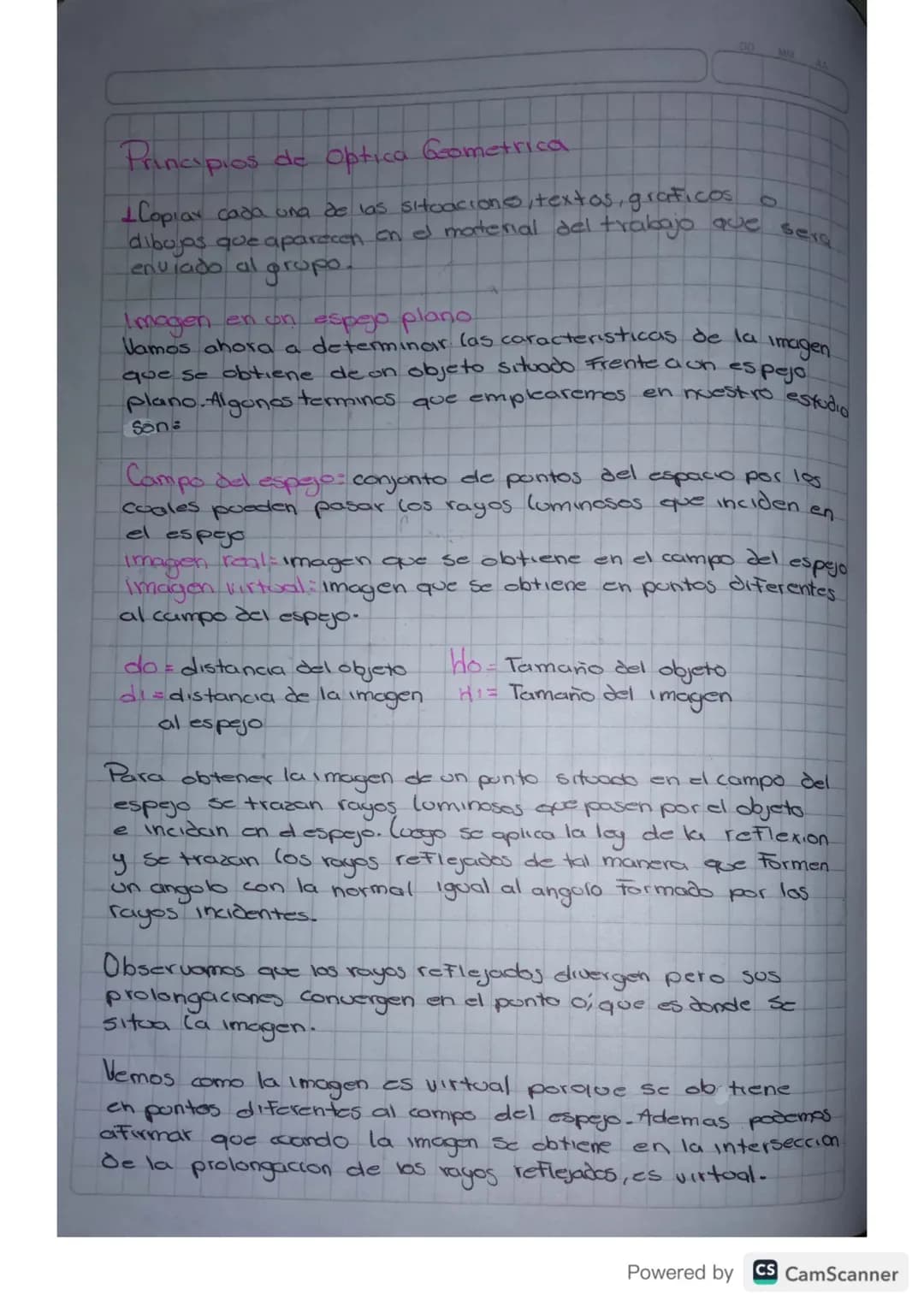 # Principios de Obtica Geometrica

Copiar cada una de las situacions, textos, graficos o
dibuas que aparecen en el material del trabajo que 