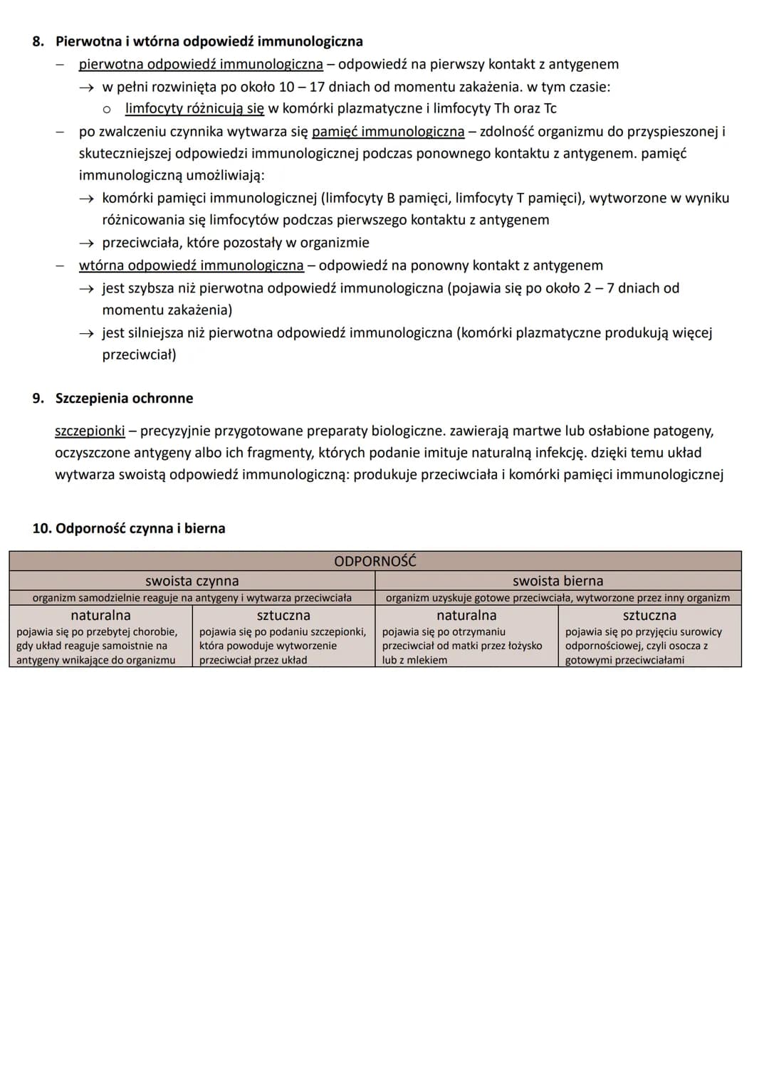 6.8 Rodzaje i mechanizmy odporności

1. Odporność - zdolność organizmu do obrony przed czynnikami chorobotwórczymi.

ODPORNOŚĆ

|           