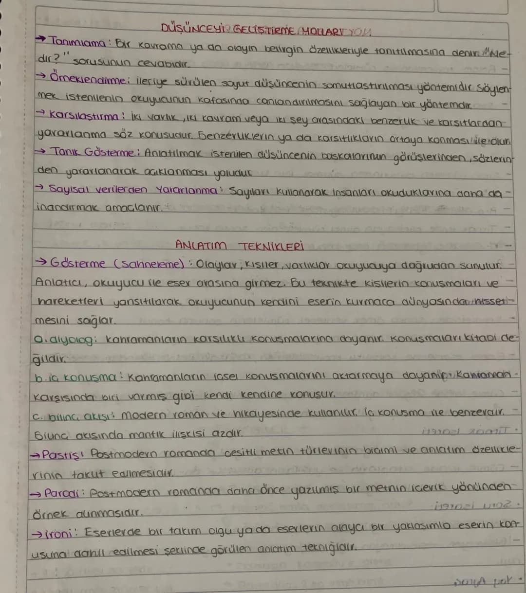 DÜŞÜNCEYİ GELİŞTİRME MOLLAR YOU

→Tanımıama: Bir kavrama ya da olayın belirgin özellikleriyle tanıtılmasına denin "Ne-
dır?" sorusunun cevab