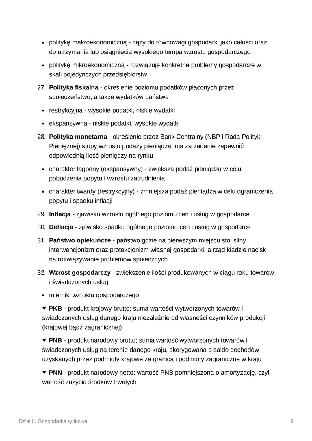 # Dział II. Gospodarka rynkowa

1. Gospodarka nakazowo - rozdzielcza

*   Gospodarka centralnie sterowana
*   Opierała się na własności publ