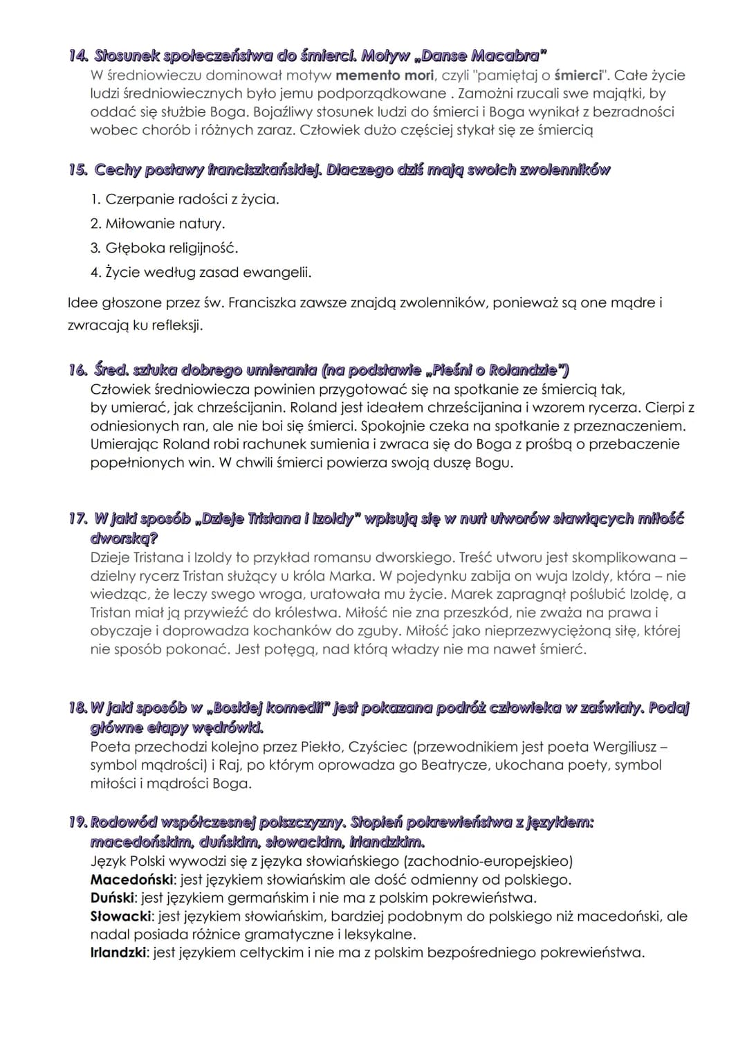# Średniowiecze

1. Skąd pochodzi nazwa epoki „wieki średnie"?

Nazywa ta dotyczy braku rozwoju społeczeństwa porównaniu z rozkwitem w staro