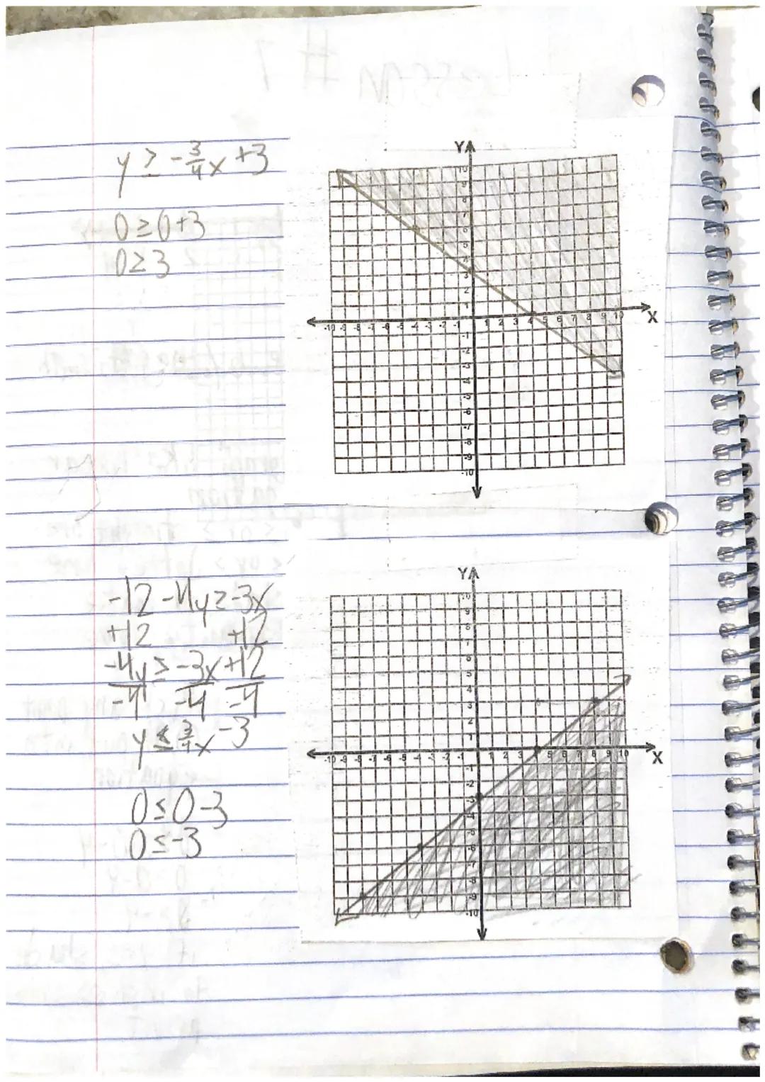 Lesson #7

-5x+6 <-4
-5x<-10
x>2

0
1 2 3 4
* multiply or divide by they #, swith
Sigh

¥22x-4

1) graph like linear
egation
≤ or straight l