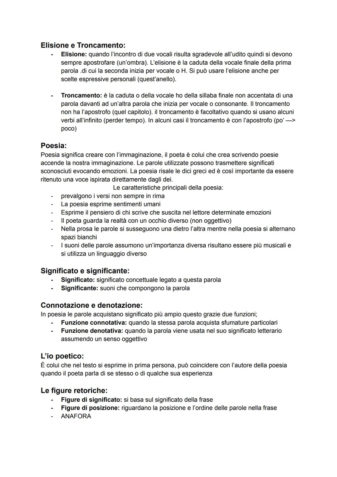 # Elisione e Troncamento:
- Elisione: quando l'incontro di due vocali risulta sgradevole all'udito quindi si devono
sempre apostrofare (un'o