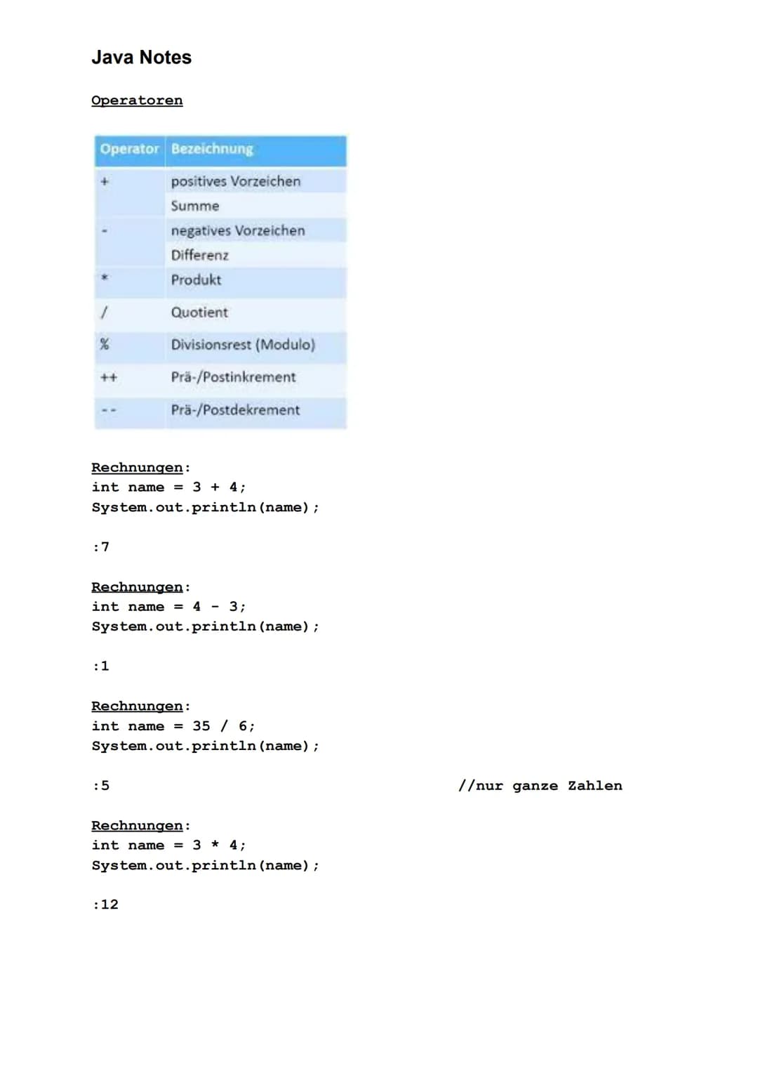 Java Notes

Datentypen
|Datentyp|Wertebereich|
|---|---| 
|int|-2^31... 2^31-1|
|double|-1,7* 10^308 ... 1,7 * 10^308|
|long|-2^63... 2^63-1
