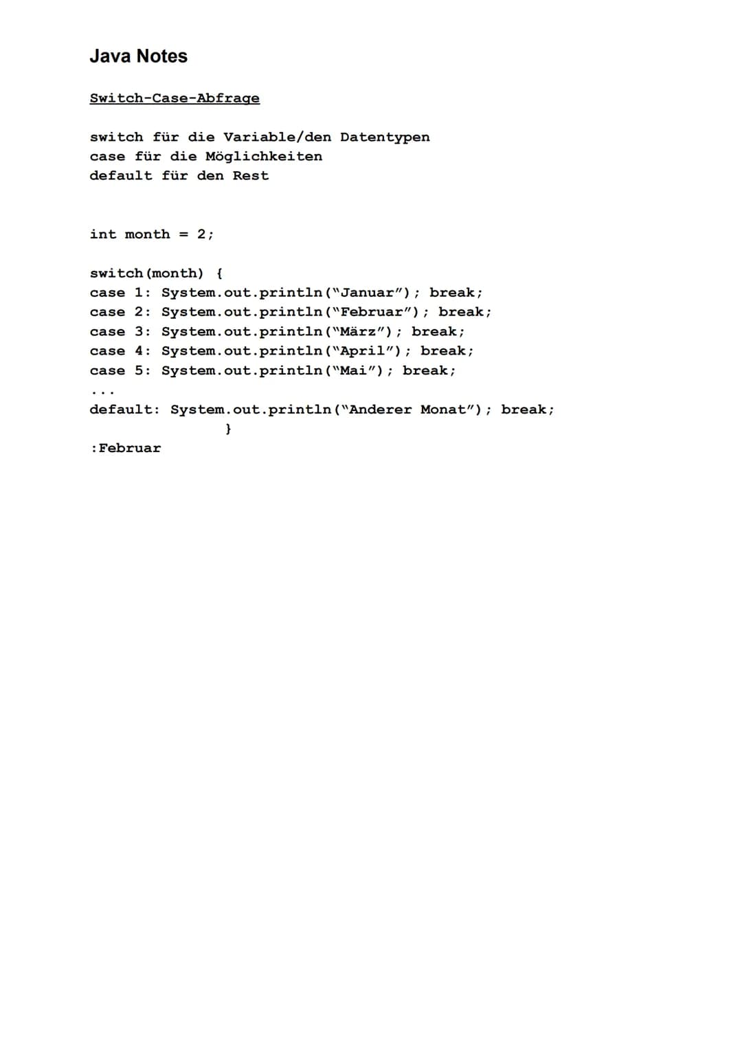 Java Notes

Datentypen
|Datentyp|Wertebereich|
|---|---| 
|int|-2^31... 2^31-1|
|double|-1,7* 10^308 ... 1,7 * 10^308|
|long|-2^63... 2^63-1