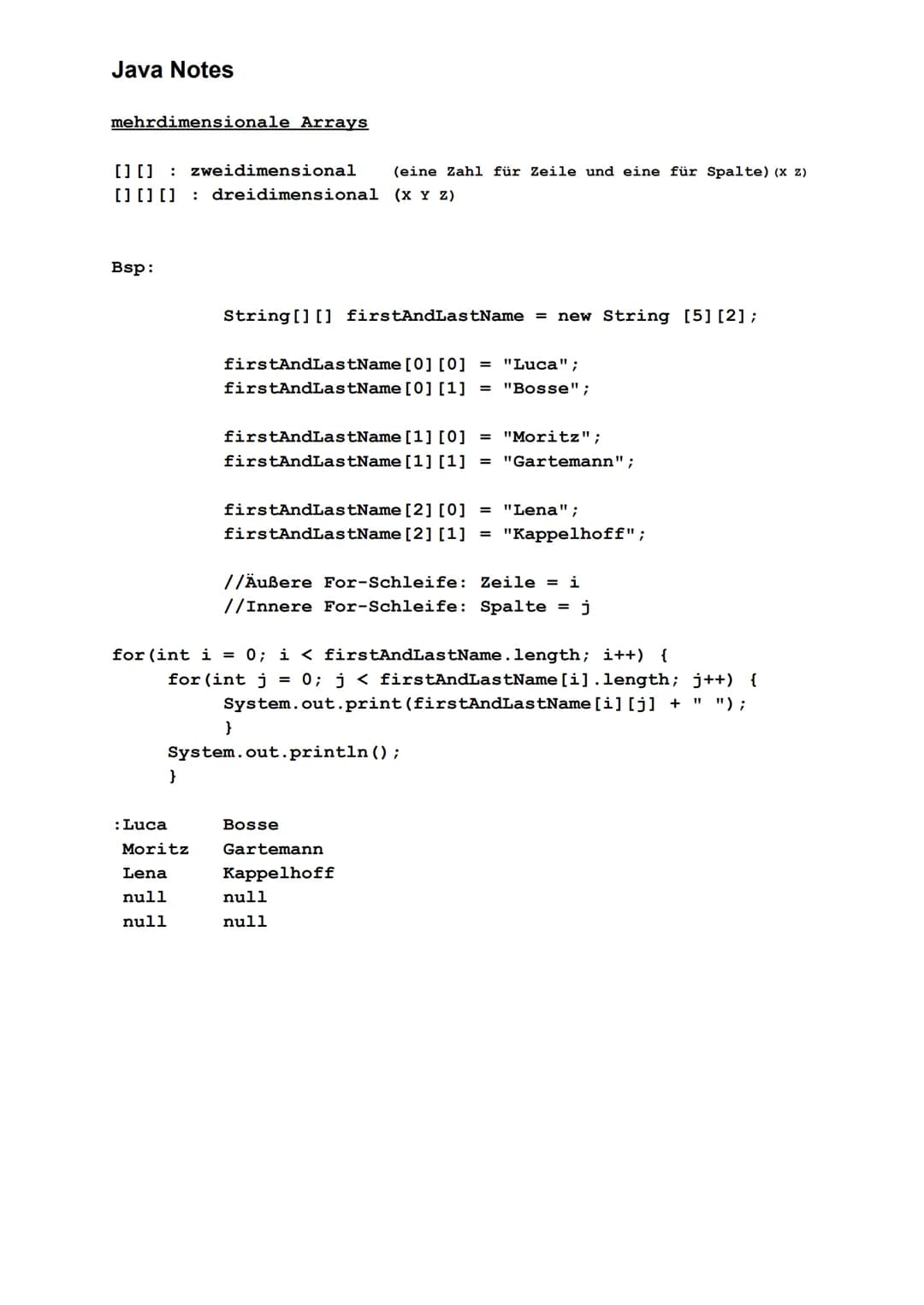 Java Notes

Datentypen
|Datentyp|Wertebereich|
|---|---| 
|int|-2^31... 2^31-1|
|double|-1,7* 10^308 ... 1,7 * 10^308|
|long|-2^63... 2^63-1