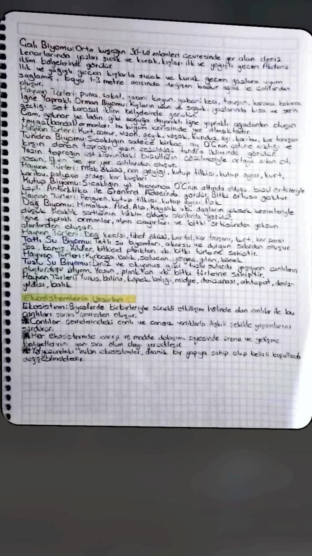 11. SINIF COĞRAFYA

DOĞAL SISTEMLER
Biypceşitlilik, bir belgedeki çeşitli dzelliklere sahip bith, ve hayvan turleri ile
mikroorganizmaların 