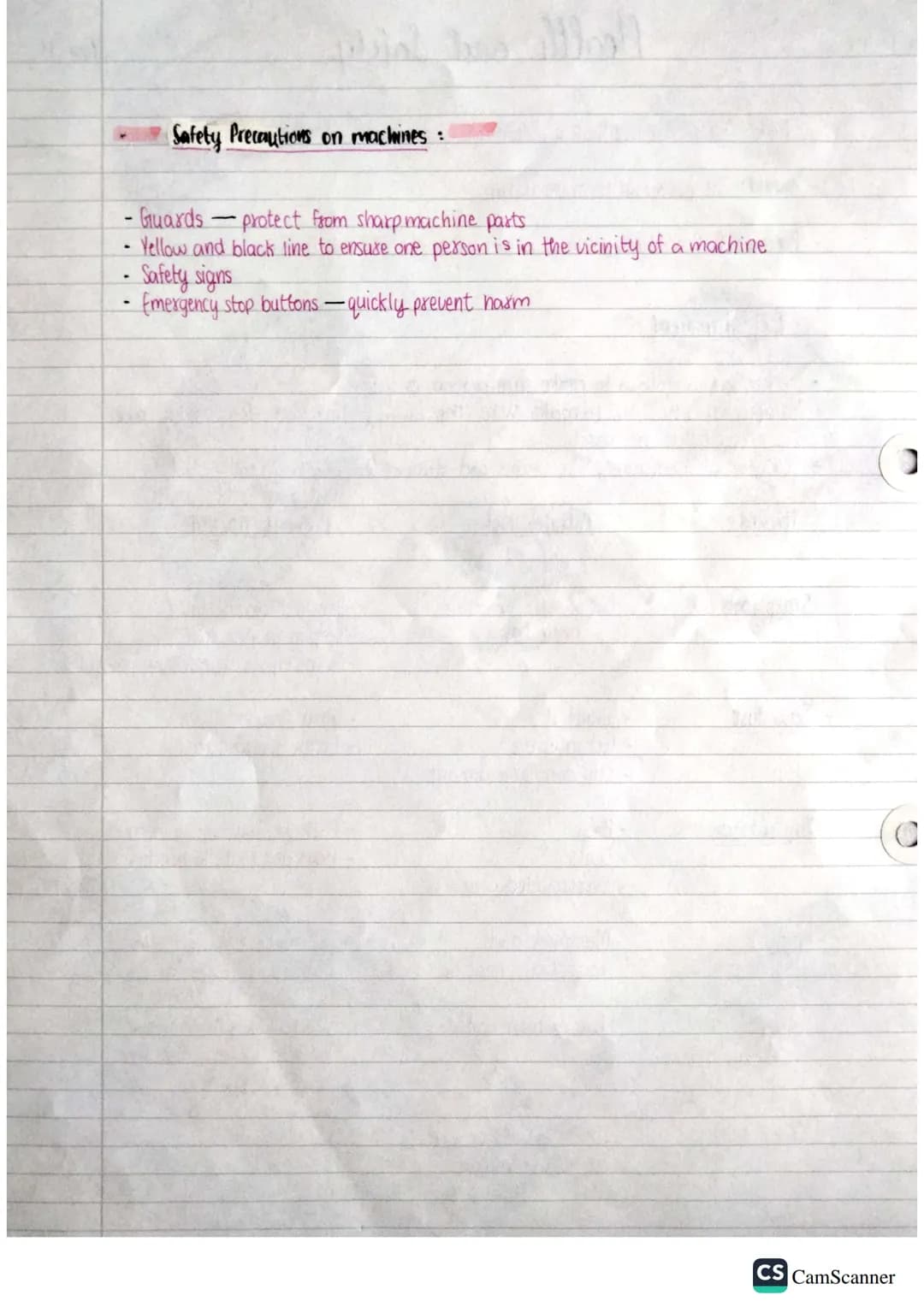 Design Tech

# Health and Safety

Year 10

- Risk: The probability that a person will be harmed.

- Hazard: The potential to cause harm.

- 