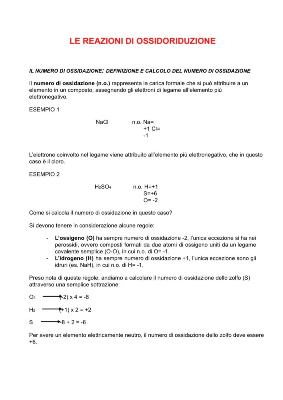 # Chimica # LE REAZIONI DI OSSIDORIDUZIONE

IL NUMERO DI OSSIDAZIONE: DEFINIZIONE E CALCOLO DEL NUMERO DI OSSIDAZIONE

Il numero di ossidazi