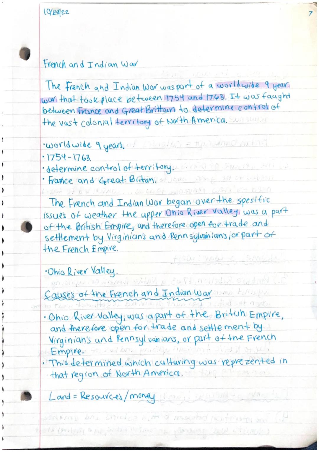 
<p>The French and Indian War was part of a worldwide conflict that lasted for 9 years from 1754 to 1763. It was fought between France and G