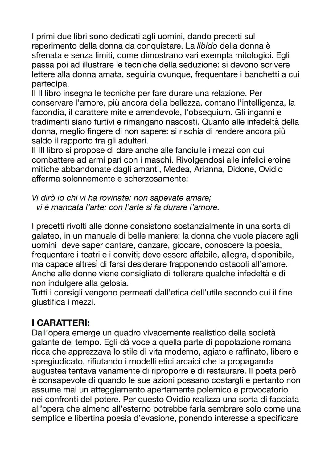 # Ovidio

Nella sua abbondantissima produzione poetica il poeta, riprendendo
generi già sfruttati, tenta di rinnovarli con i metodi della va