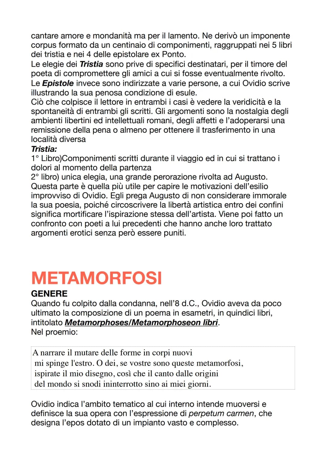 # Ovidio

Nella sua abbondantissima produzione poetica il poeta, riprendendo
generi già sfruttati, tenta di rinnovarli con i metodi della va