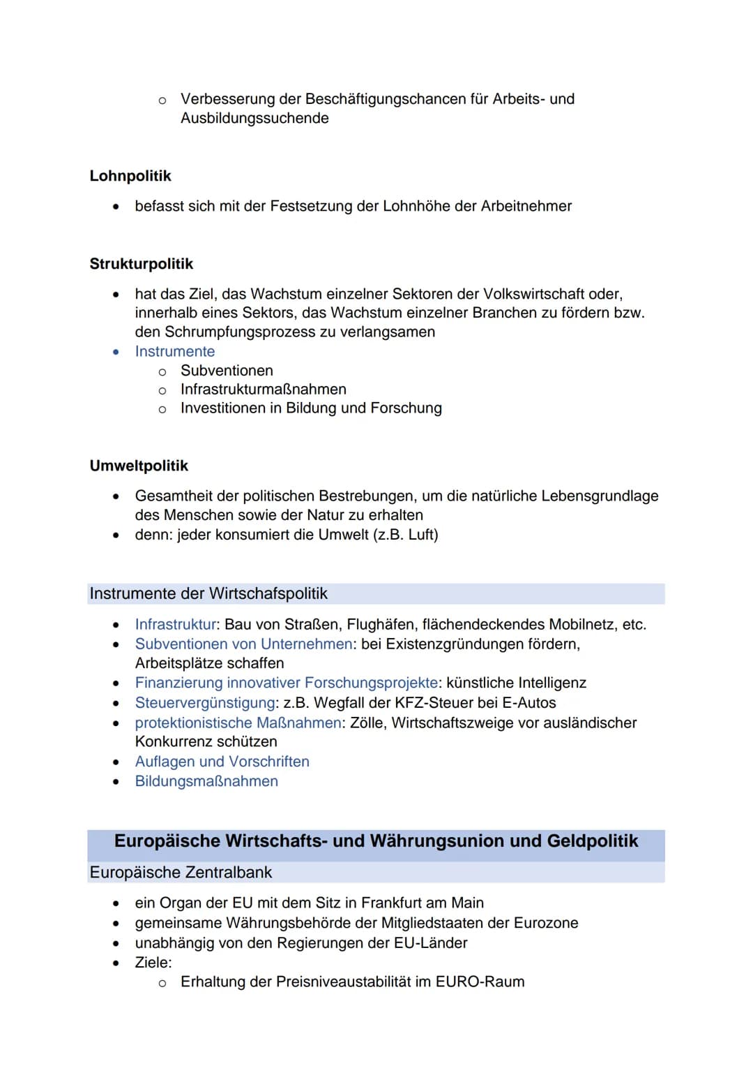 # WIRTSCHAFTSPOLITIK

Konjunktur und Wirtschaftsschwankungen

Phasen des Konjunturzyklus

- gibt die wirtschaftliche Lage eines Landes wiede