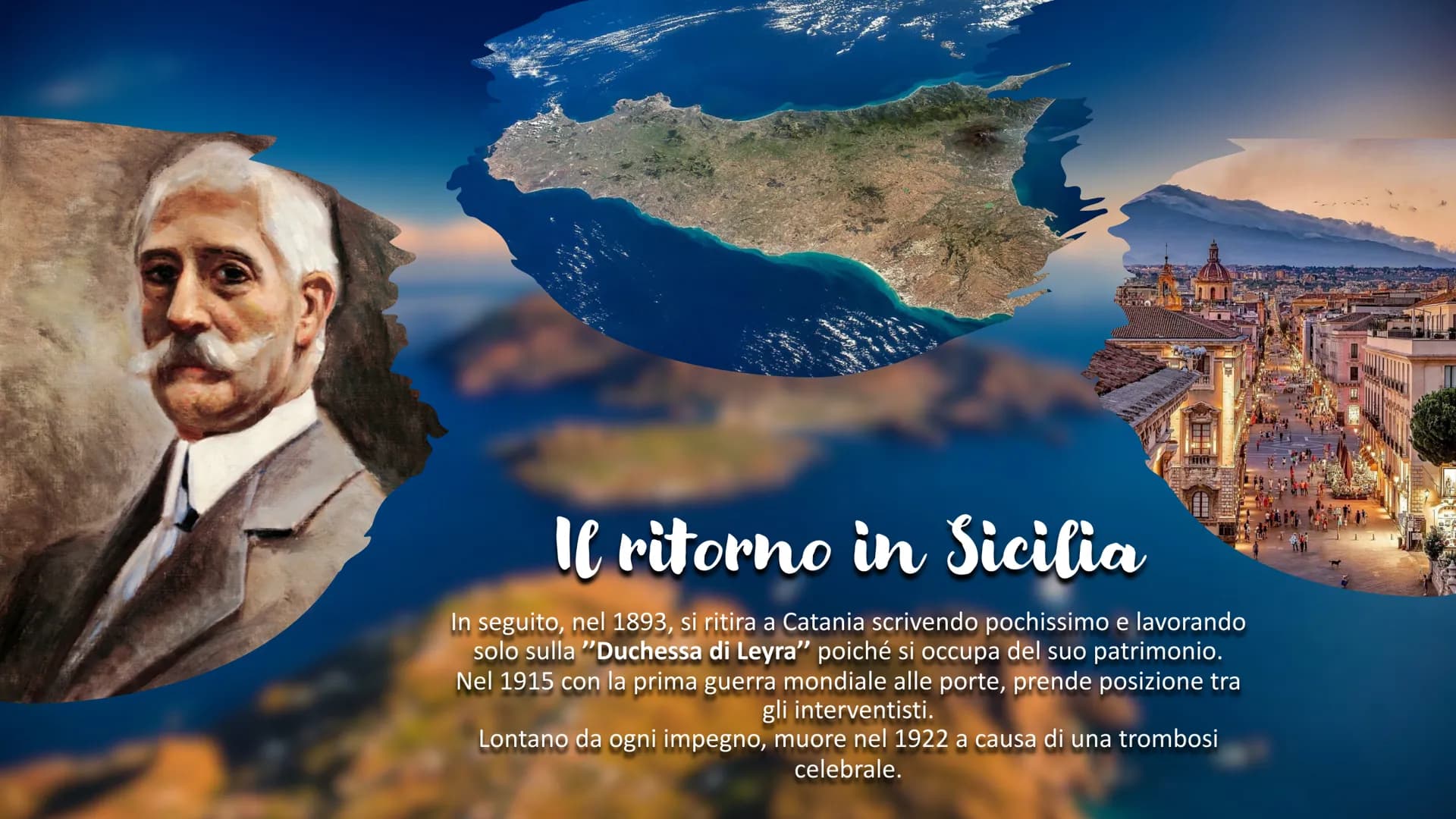 # GIOVANNI
# VERGA # Vita

Nasce a Catania a Vizzini il 2 settembre 1840 in una
famiglia dell'aristocrazia Siciliana. Viene educato con
una 