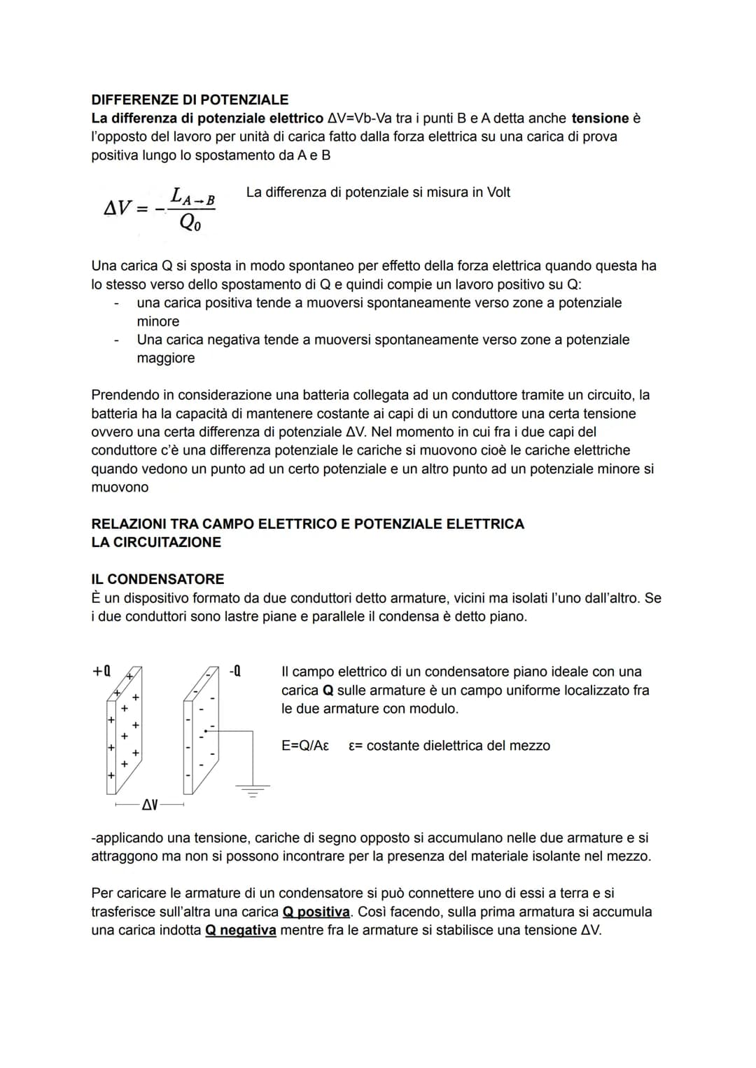 # L'ENERGIA POTENZIALE ELETTRICA

Prendendo in considerazione una carica Q(grande, positiva) che genera intorno a sé un
campo elettrico, con