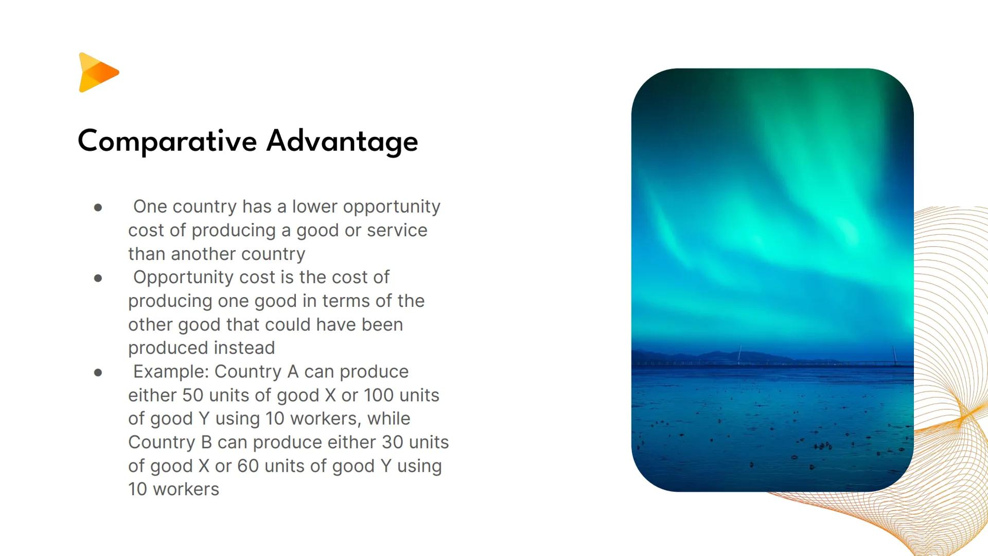 # Understanding Absolute Advantage vs. Comparative Advantage in International Trade ## Absolute Advantage

- One country can produce a good 