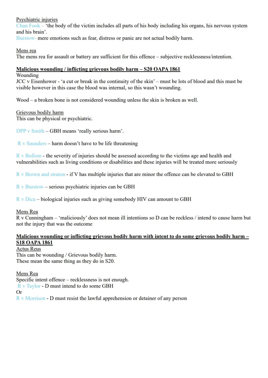 # criminal law - fatal offences

murder - homicide act 1957.

definition - the unlawful killing of a reasonable person in being with malice 