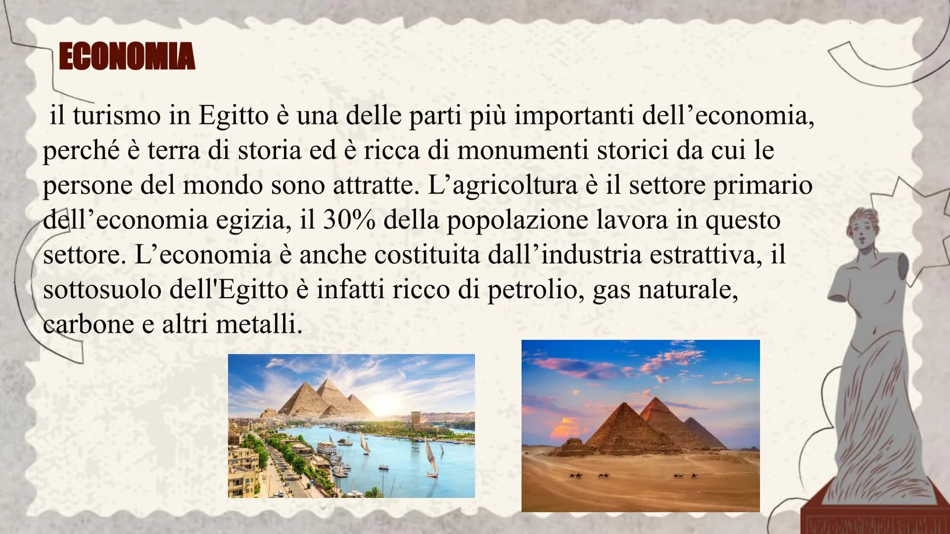 EGITTO # TERRITORIO

L'Egitto si trova nel nord-est dell'Africa e si
affaccia a nord sul Mar Mediterraneo, a est
confina con Israele, a oves