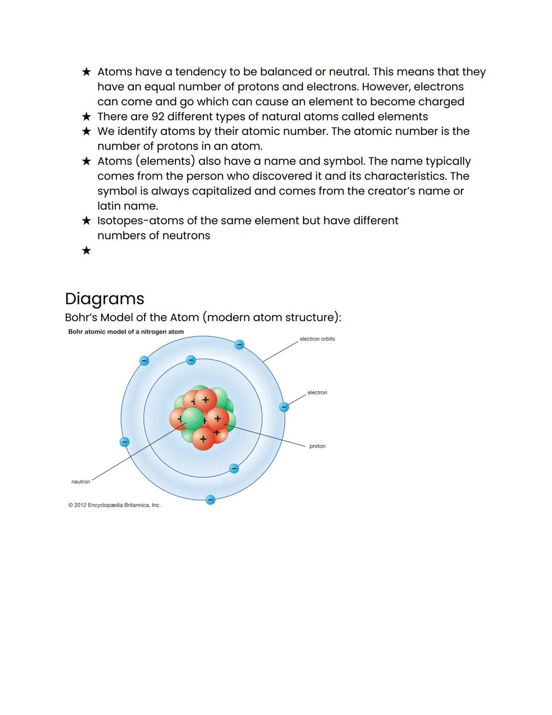 # Atoms Study Guide

## Vocabulary
The History of the Atom

★ Democritus (450 BC) -Ancient Greek philosopher who formulated the
atomic theor