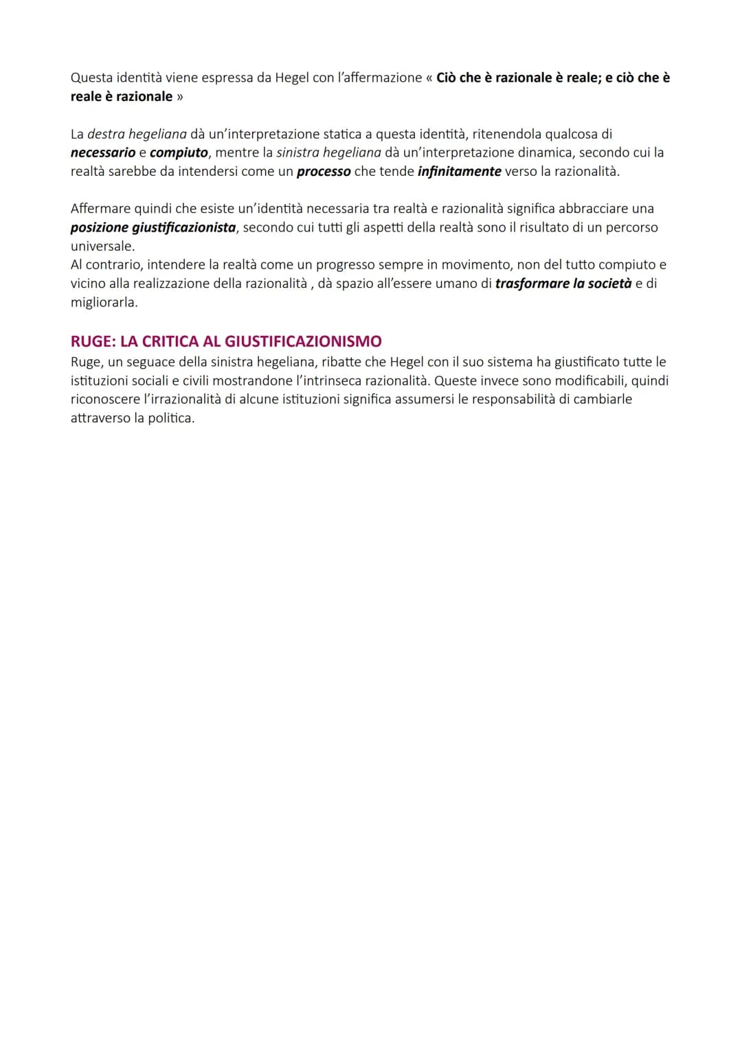 # DESTRA E SINISTRA HEGELIANA

Dopo la morte di Hegel i suoi seguaci si dividono in due orientamento distinti: << Destra hegeliana >>> e
<<<
