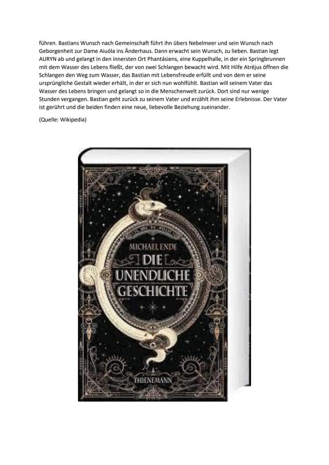 # Die unendliche Geschichte

Bastian Balthasar Bux ist ein zehn oder elf Jahre alter schüchterner fantasievoller pummeliger Junge.
Sein Vate