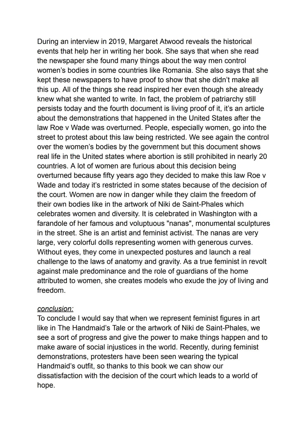 Dossier personnel LLCER

Thématique: Arts et débats d'idées
Axe: Art et contestation

Problématique: How does art contribute to the feminist