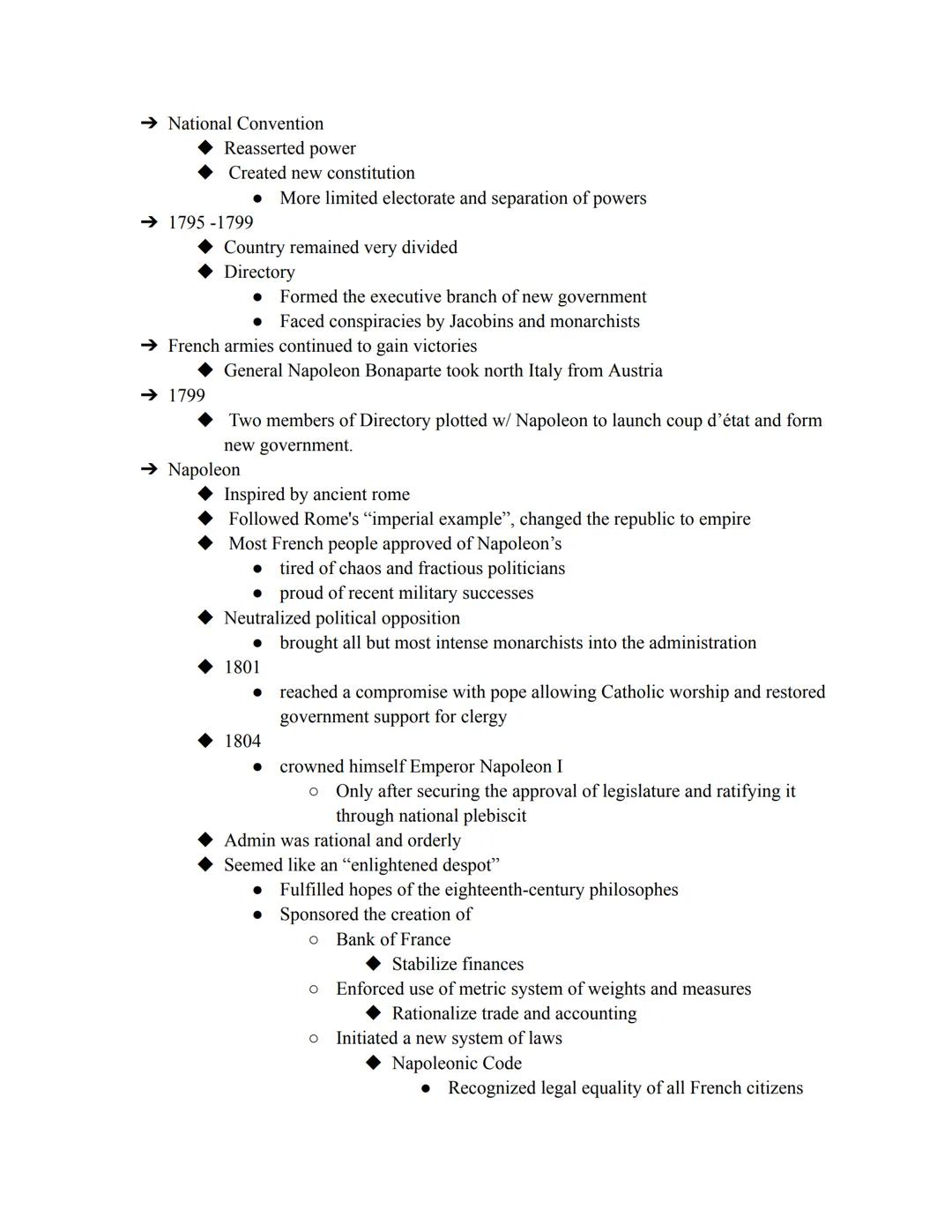 → National Convention

Reasserted power
Created new constitution

• More limited electorate and separation of powers
→ 1795-1799

Country re