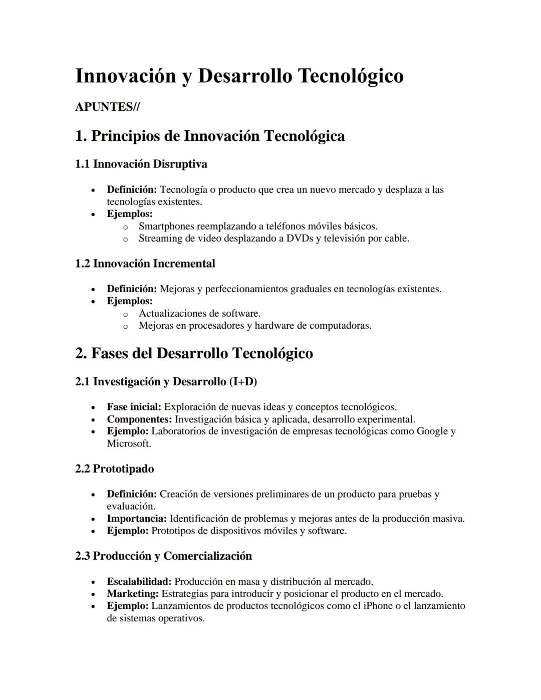 # Innovación y Desarrollo Tecnológico

APUNTES//

# 1. Principios de Innovación Tecnológica

## 1.1 Innovación Disruptiva

*   Definición: T