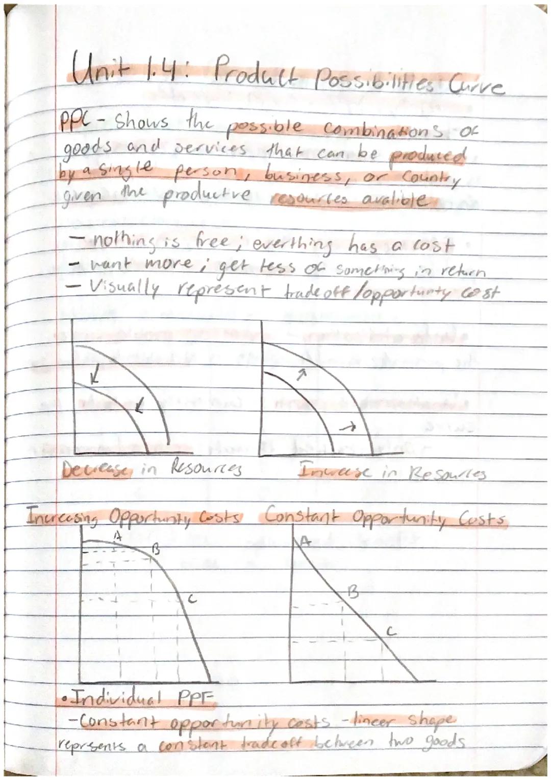 Unit 1.1: Scarcity, Opportunity Cost, Production, PPC

Scarcity: Limited resources, Limitless want

ex. phones, coal, water, gas

Terms of e