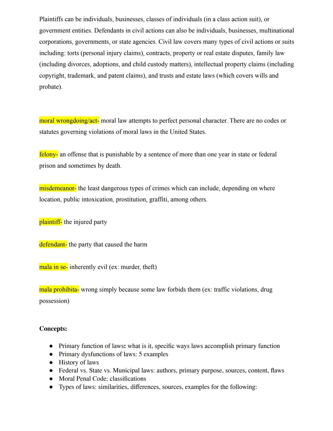 # Principles of Criminal Justice

Crime & Criminal Justice: Chapter 1

Definitions:

crime- the violation of the laws of a society by a pers