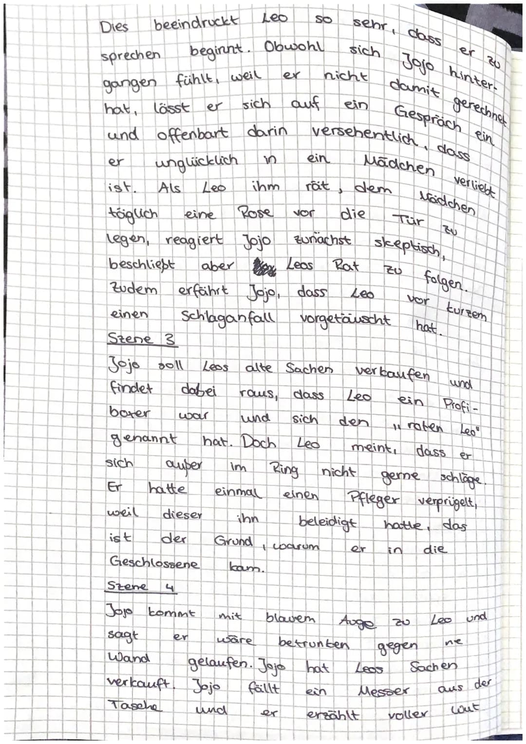 # DAS HERZ EINES BOXERS

Inhaltsangabe Szene 1

18. Mai 23

1. Szene

Jojo, ungefähr 16 Jahre alt, muss zur Strafe
für einen versuchten Mofa