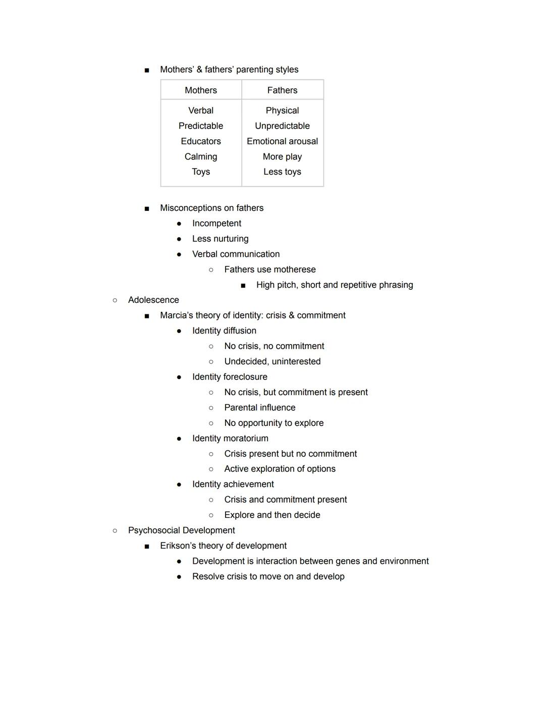 Psychology 1 Study Guide

➤ Chapter 8: Lifespan Development
	○ Development
		■ Nature-nurture issue:
			- Nature: genetics & biological fact