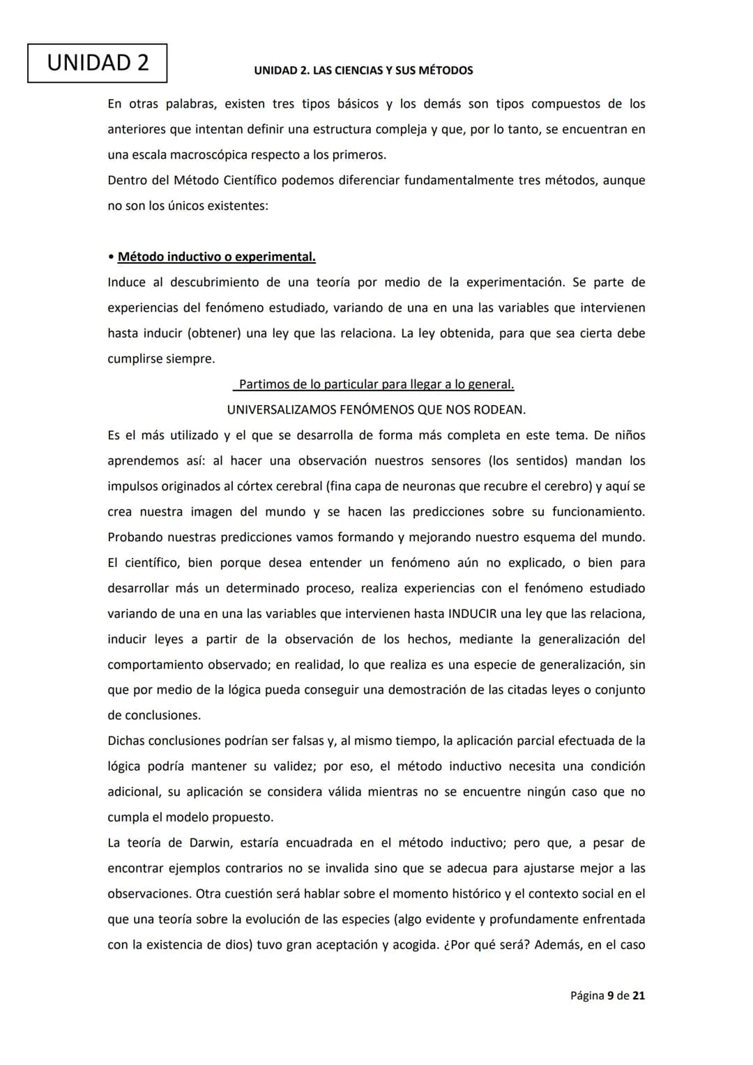 # Ciencias

# Experimentales

UNIDAD 2. LAS CIENCIAS Y SUS MÉTODOS UNIDAD 2

UNIDAD 2. LAS CIENCIAS Y SUS MÉTODOS

ÍNDICE

1. Introducción

